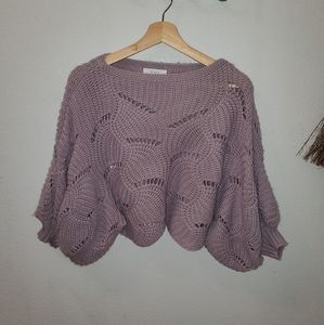 Elodie Purple Knit Shrug Top